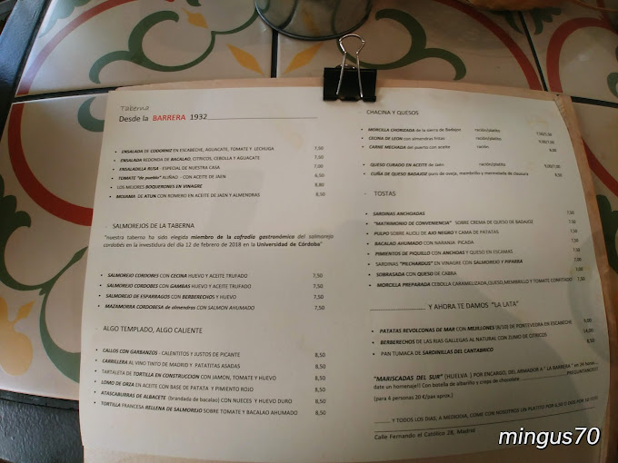Desde la Barrera 1932 menu 1